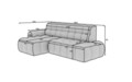 Coltar extensibil dreapta 3 locuri ELTAP, Ceedro, 283x165x98 cm, lemn/poliester, albastru inchis