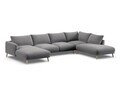 Coltar panoramic dreapta 6 locuri, Naomi, Micadoni Home, 365x235x75 cm, catifea, gri