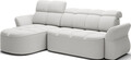 Coltar extensibil stanga 3 locuri ELTAP, Beneth, 301x185x115 cm, lemn/poliester, gri deschis