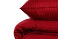 Lenjerie de pat dubla King(FR) Stripe - Claret Red v2, Cotton Box, 3 piese, 240x220 cm, bumbac satinat, rosu