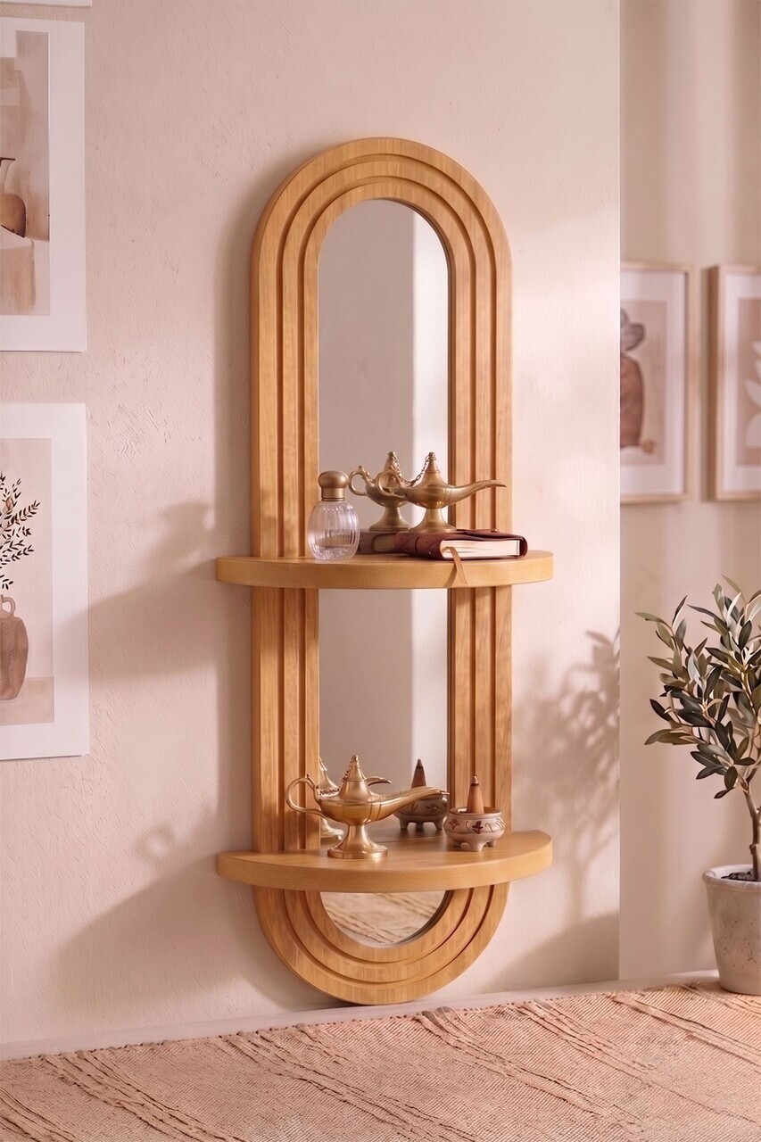 Raft de perete Hanah Home Artmtkwll6 26x80x13 cm MDF Stejar