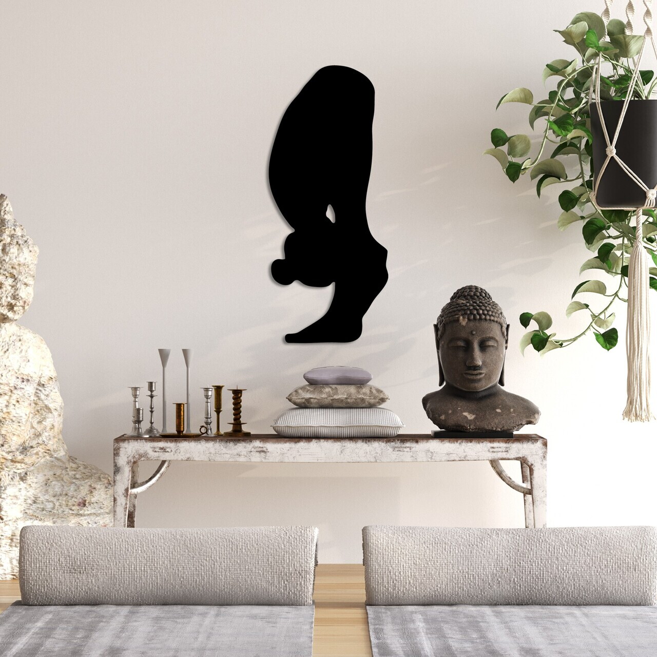 Decoratiune de perete, Yoga 26, Dimensiune: 26 x 60 cm, Negru — imaginea 2