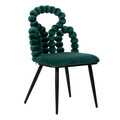 Scaun Bubble Beam, Homla, 56.5x52x87 cm, metal/catifea din poliester, verde/negru