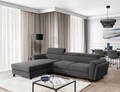 Coltar extensibil stanga 4 locuri ELTAP, Mari-15, Mariall, 288x200x92 cm, lemn/poliester, gri inchis