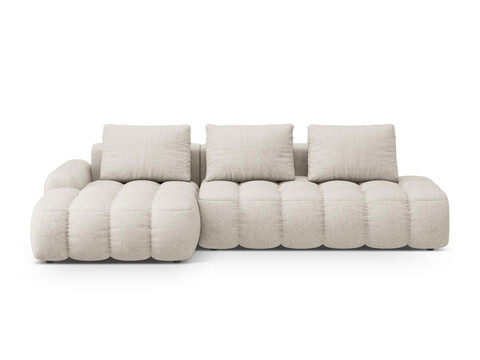Coltar extensibil stanga 3 locuri, Linz, Cosmopolitan Design, 275x142x84 cm, cotiera dreapta, tesatura structurata, bej