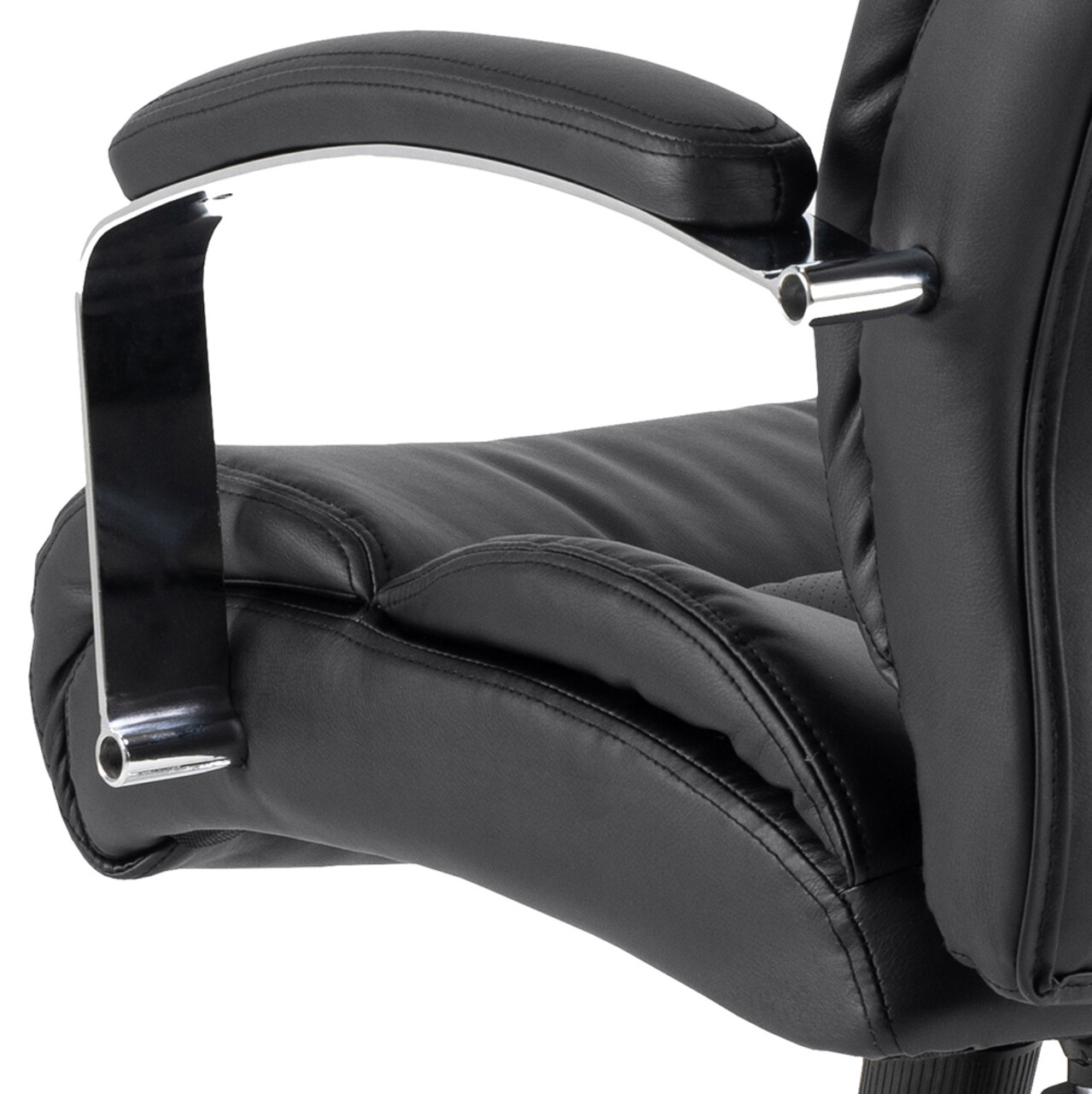 Scaun de birou Benson, Actona, 64.5x83x120 cm, rotativ, piele ecologica/otel, negru - view 3