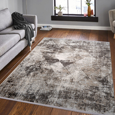 Covor de hol, bohem 4003, 75x300 cm, poliester, bej / crem / nurcă