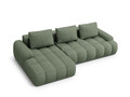 Coltar extensibil stanga 3 locuri, Linz, Cosmopolitan Design, 275x142x84 cm, tesatura structurata, verde oliv inchis