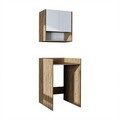 Set mobilier de baie (2 piese), Hanah Home, 2812, PAL MELAMINAT, Pin Atlantic / Alb