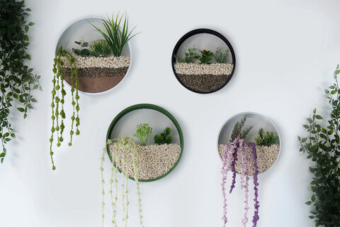 Decoratiune de perete, northern bayberry, metal , fier, alb / verde / alb / negru