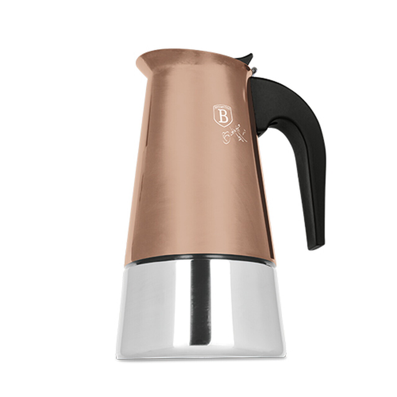 Aparat de cafea Berlinger Haus, Rose Gold, 6 cesti, 300 ml, inox 18/10, roz/argintiu - imagine 2