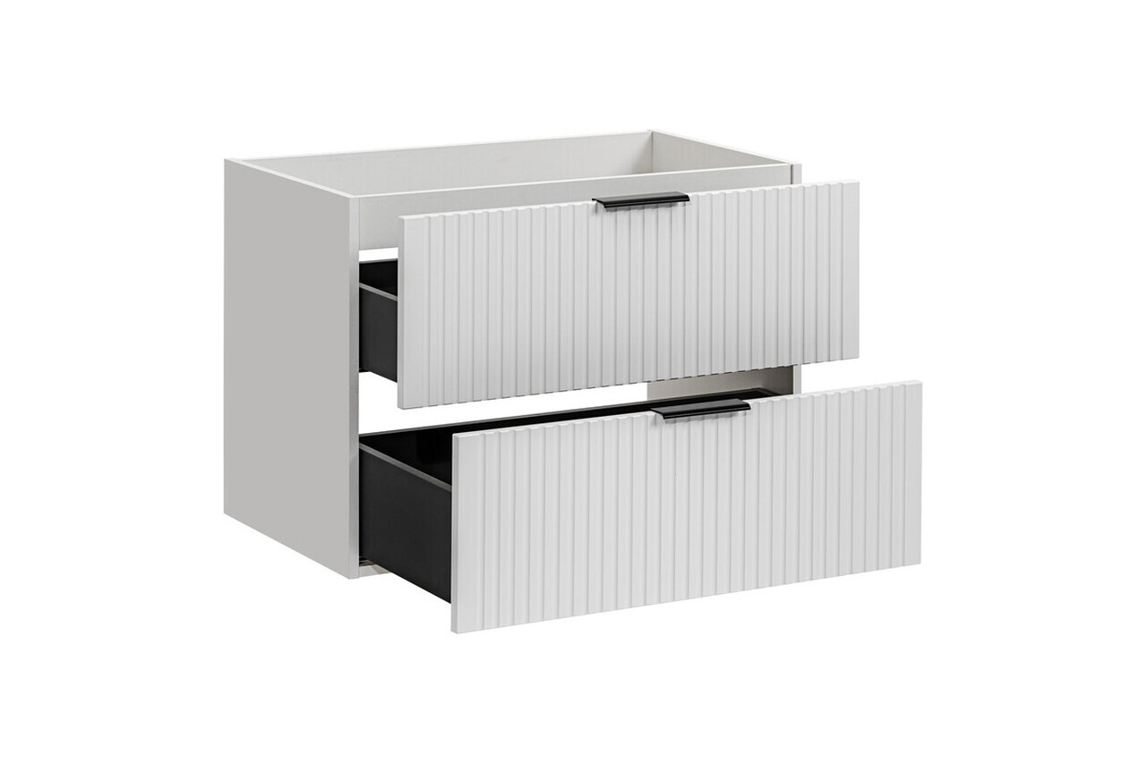 Set mobilier baie Adel White Artisan 80 cm HC, dulap inalt si masca lavoar, Comad, MDF/PAL, alb mat/stejar — imaginea 6