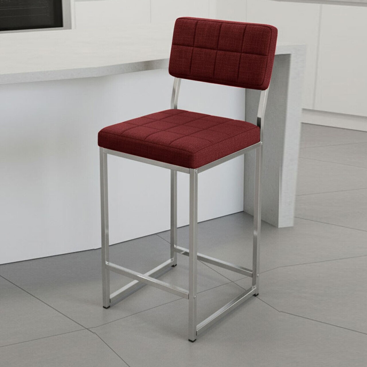 Scaun de bar, Hanah Home, Retro 66, 40x98x40 cm, Bordo — imaginea 3