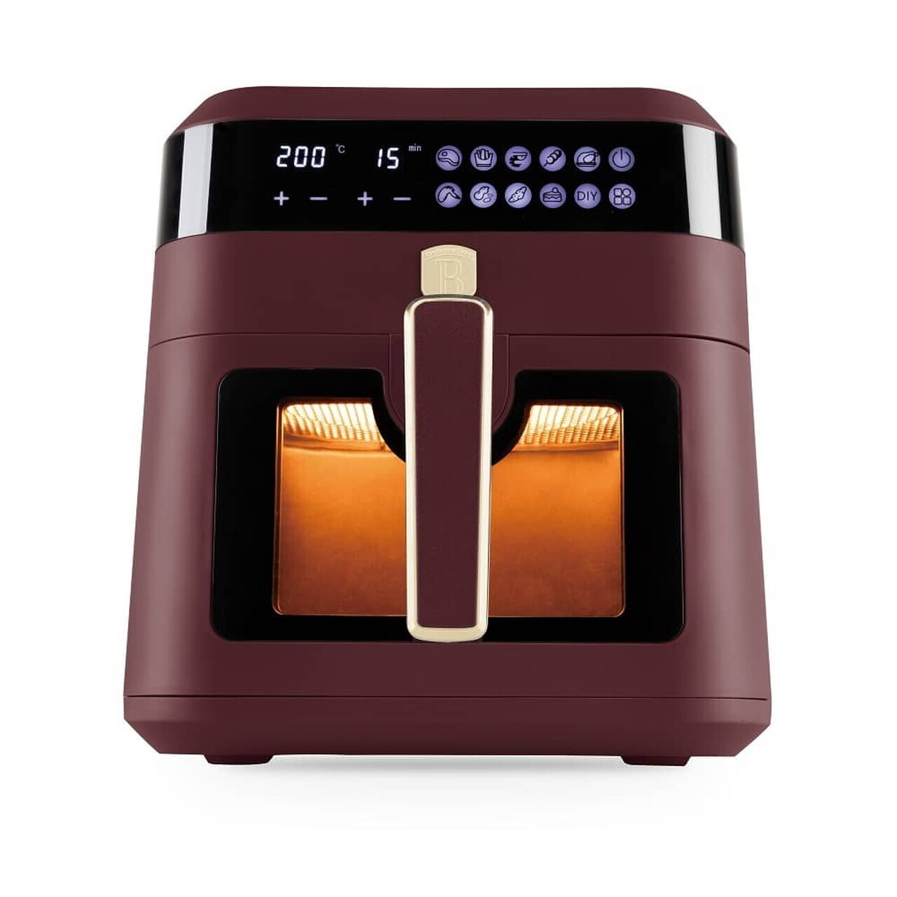 Friteuza cu aer cald si fereastra Berlinger Haus, Leonardo, 6.3 L, 1300W, visiniu mat - imagine 5