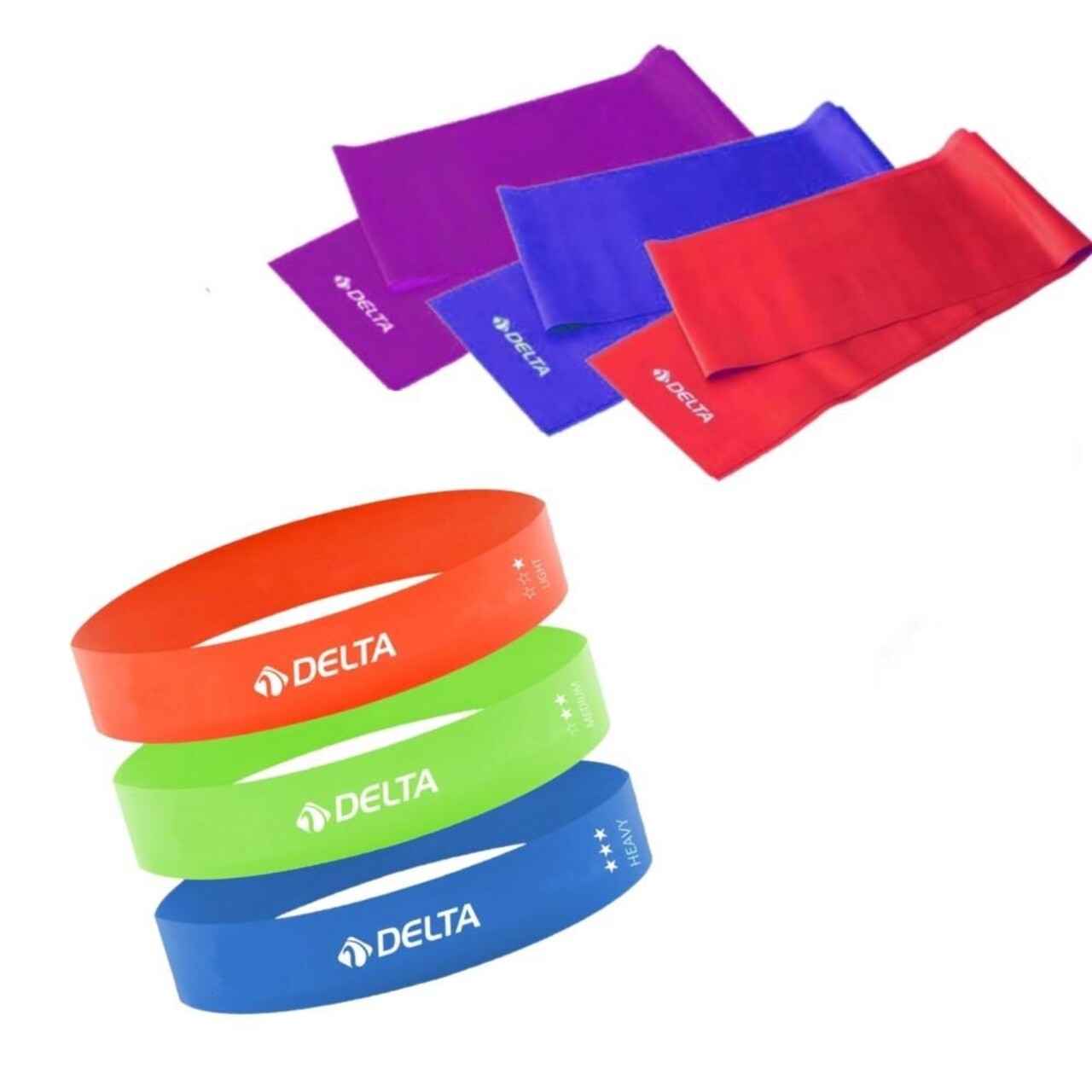 Set 6 benzi elastice 267DLT1122 Mix Tensions, Delta, 90x7.5 cm, cauciuc, multicolor