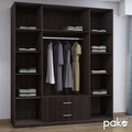Dulap pentru haine Royal, Pakoworld, cu 4 usi, 200x58x230 cm, PAL melaminat, wenge