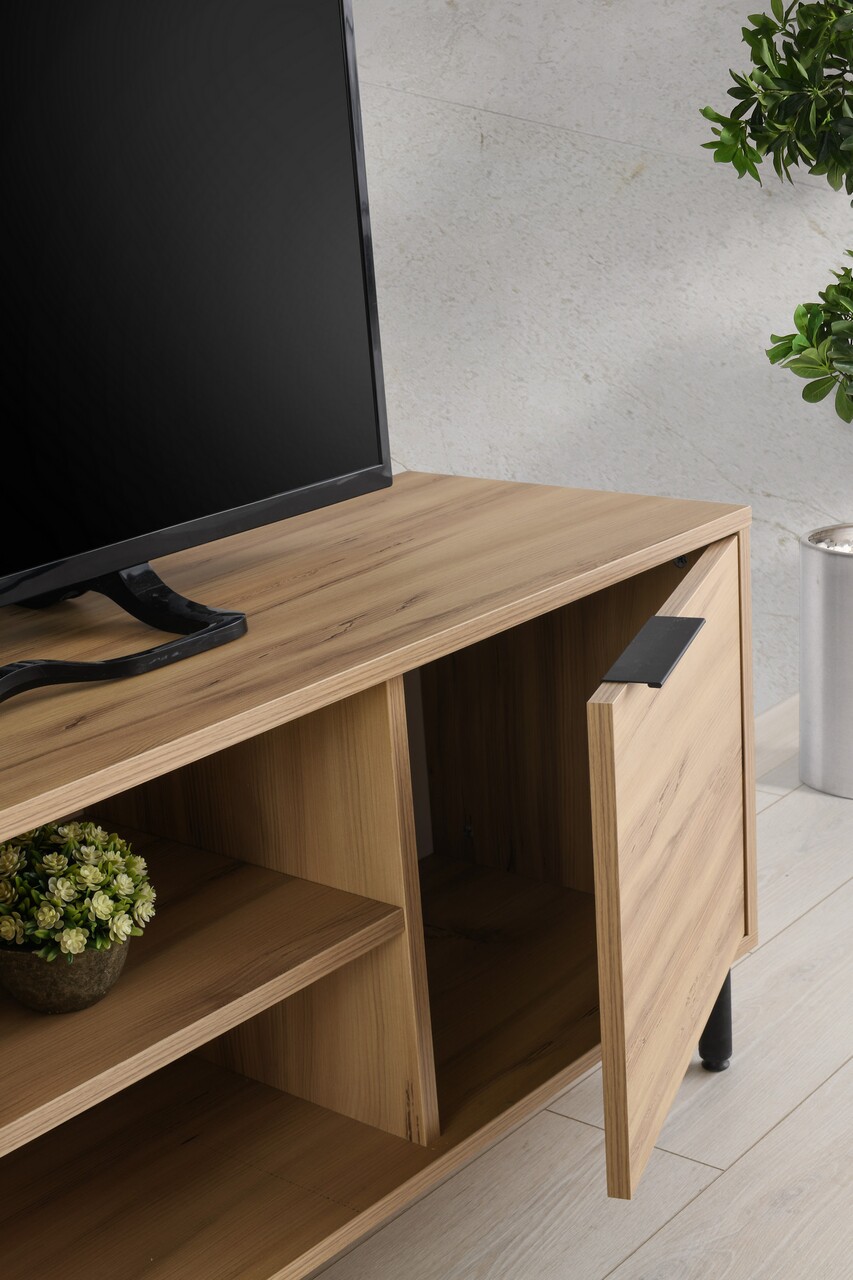 Comoda TV, Kalune Design, Bodegas, 140 X 55 X 40 Cm, Pal Melaminat, Stejar