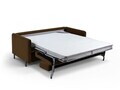 Canapea extensibila 3 locuri, Gloria, Micadoni Home, 206x102x88 cm, catifea, ciocolatiu