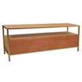 Masuta de cafea Creaciones Meng,  120x36x45 cm, lemn de brad/MDF/fier