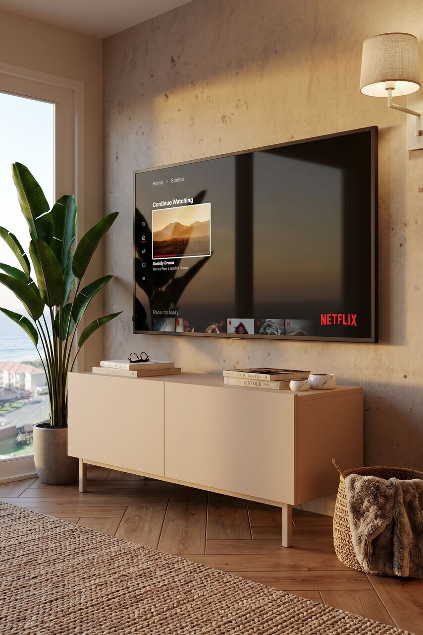 Comoda TV, Hanah Home, Coast, 120x47.3x36.8 cm, PAL, Nisip — imaginea 7