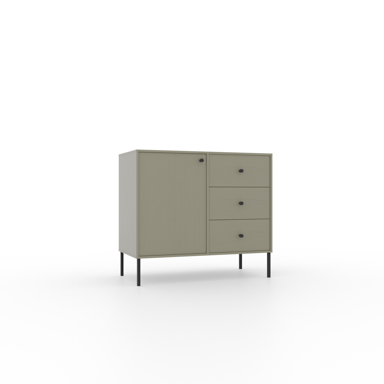 Comoda ADRK, Tili 1D 3S, 83.6x40.8x73.9 cm, PAL laminat, verde eucalipt — imaginea 2