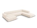 Coltar panoramic dreapta 7 locuri, Jennifer-140, Micadoni Home, 364x262x70 cm, tesatura chenille din poliester, bej deschis