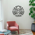 Decoratiune de perete, Yoga, metal, 51 x 52 cm, negru