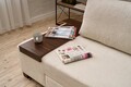 Canapea extensibila 3 locuri, Balcab Home, 825BLC4309, Lemn, Crem