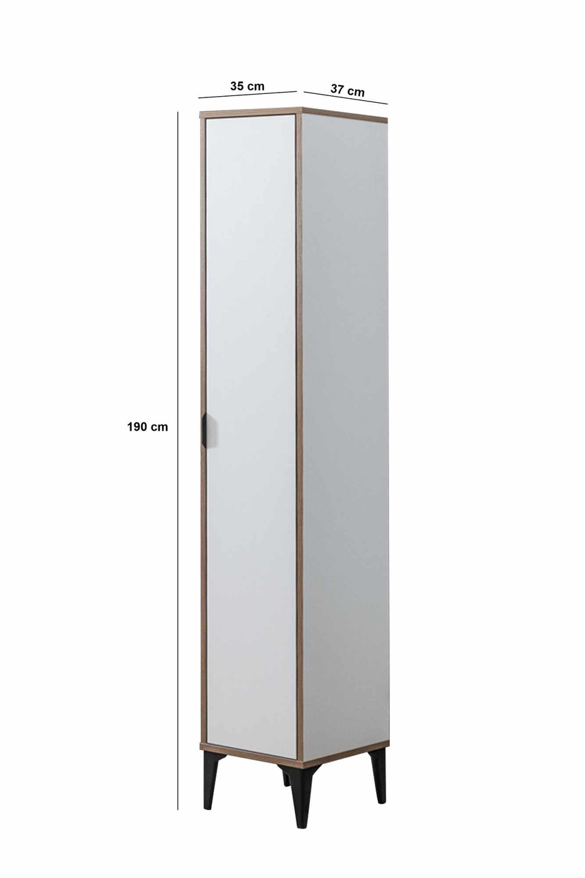 Dulap multifunctional, Hanah Home, Arden Single Door, 35x190x37 cm, Alb - view 9