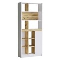 Biblioteca, Yardley, LV20, 75.6 x 170 x 25 cm, pal melaminat, stejar/alb