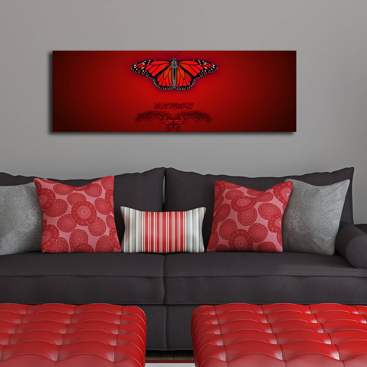 Tablou decorativ cu lumina LED, 3090DACT-46, 30 x 90 cm, Multicolor - view 2