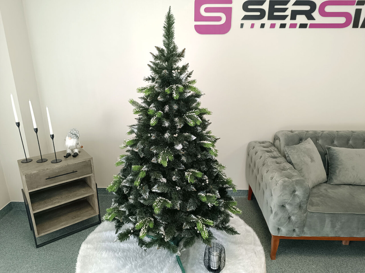 Brad artificial Christmas Deluxe by Sersimo, Diamant, 2D+3D, 180cm — imaginea 7