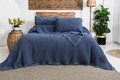 Set cuvertura pique dubla, L'essentiel Maison, Norah, Albastru indigo