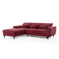 Coltar extensibil stanga 4 locuri ELTAP, Foble, 267x196x100 cm, lemn/poliester, rosu