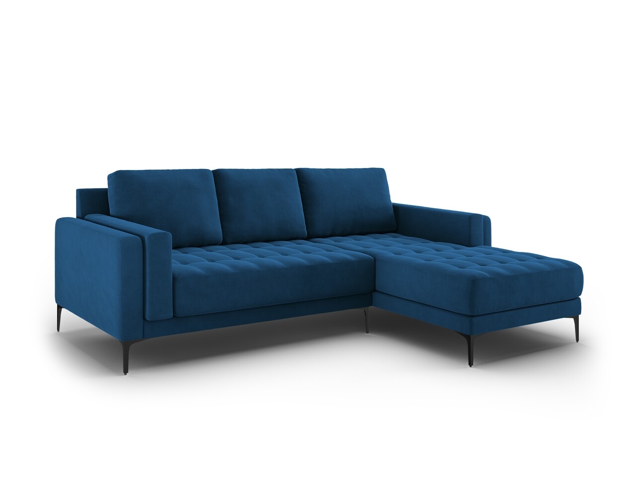 Coltar Dreapta, Orrino, Mazzini Sofas, 4 Locuri, 242x164x82 Cm, Catifea, Albastru Regal