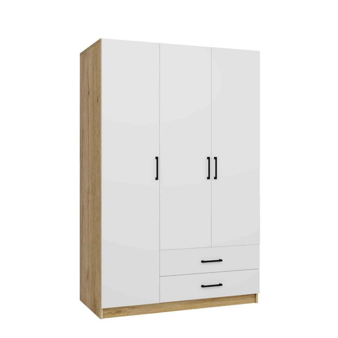 Dulap pentru haine, Hanah Home, Yaman 1600-209, 120x181x45 cm, PAL, Nuc/Alb — imaginea 4