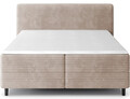 Pat continental tapitat cu lada depozitare, 140x200 cm, ELTAP, Cortiko, lemn/poliester, bej inchis
