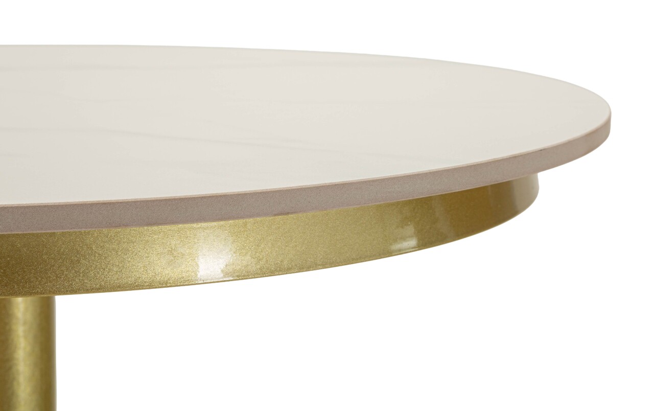 Masa de bar, Mauro Ferretti, Simply, 60x103 cm, metal/imitatie de marmura, auriu/alb - imagine 9