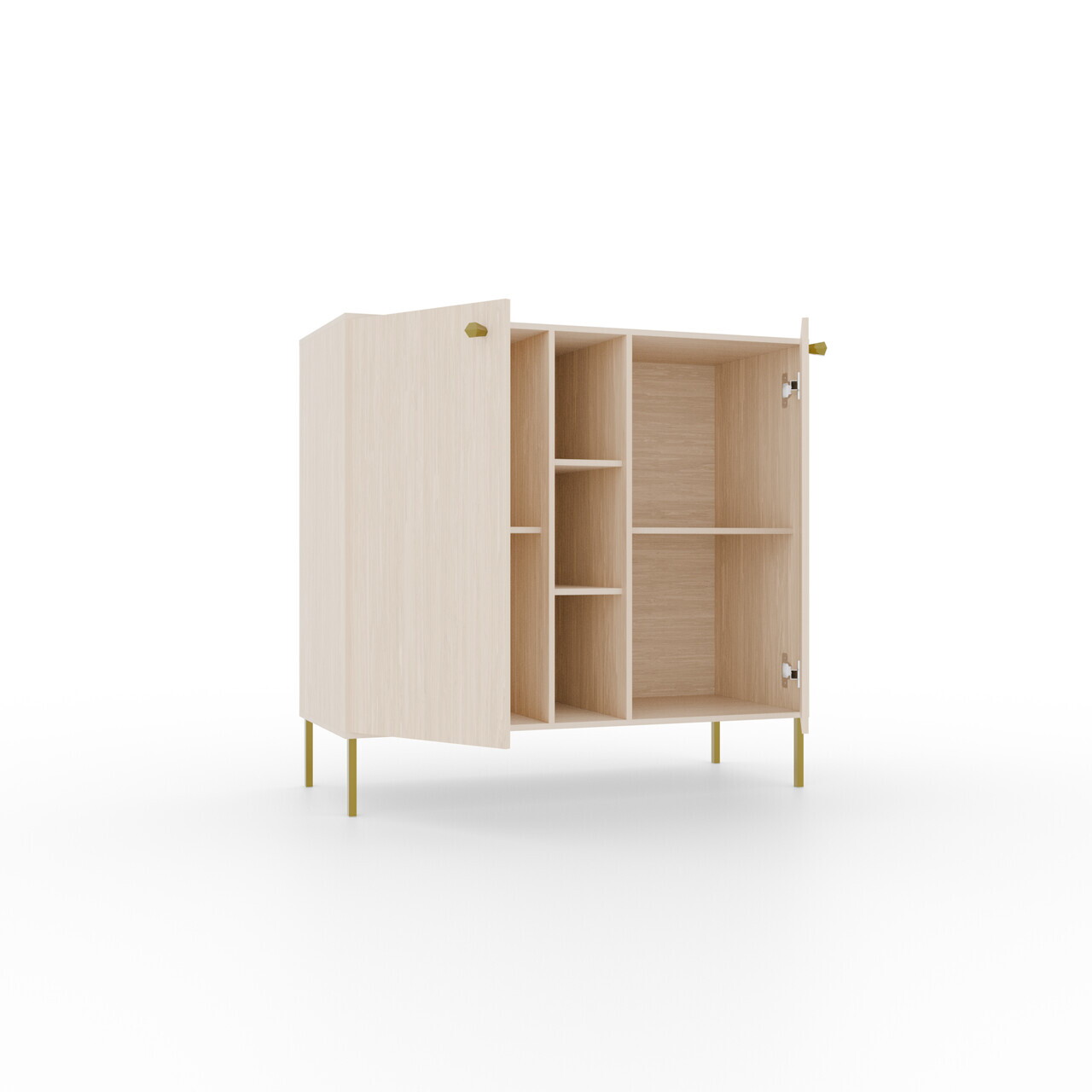 Comoda ADRK, Tili 2D 3P, 100.2x40.8x95 cm, PAL laminat, bej — imaginea 3