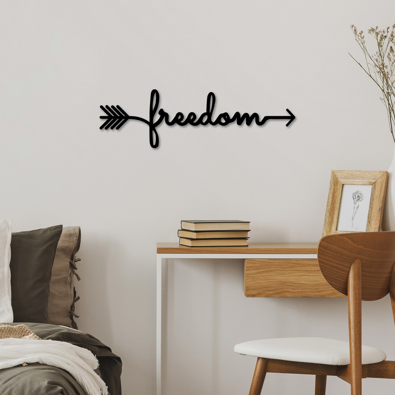Decoratiune de perete, Freedom, Dimensiuni: 62 x 19 cm , Negru - view 2