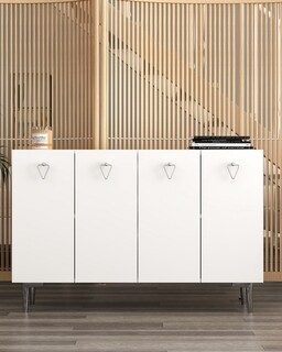 120x80x29.6 cm, Alb;Argintiu