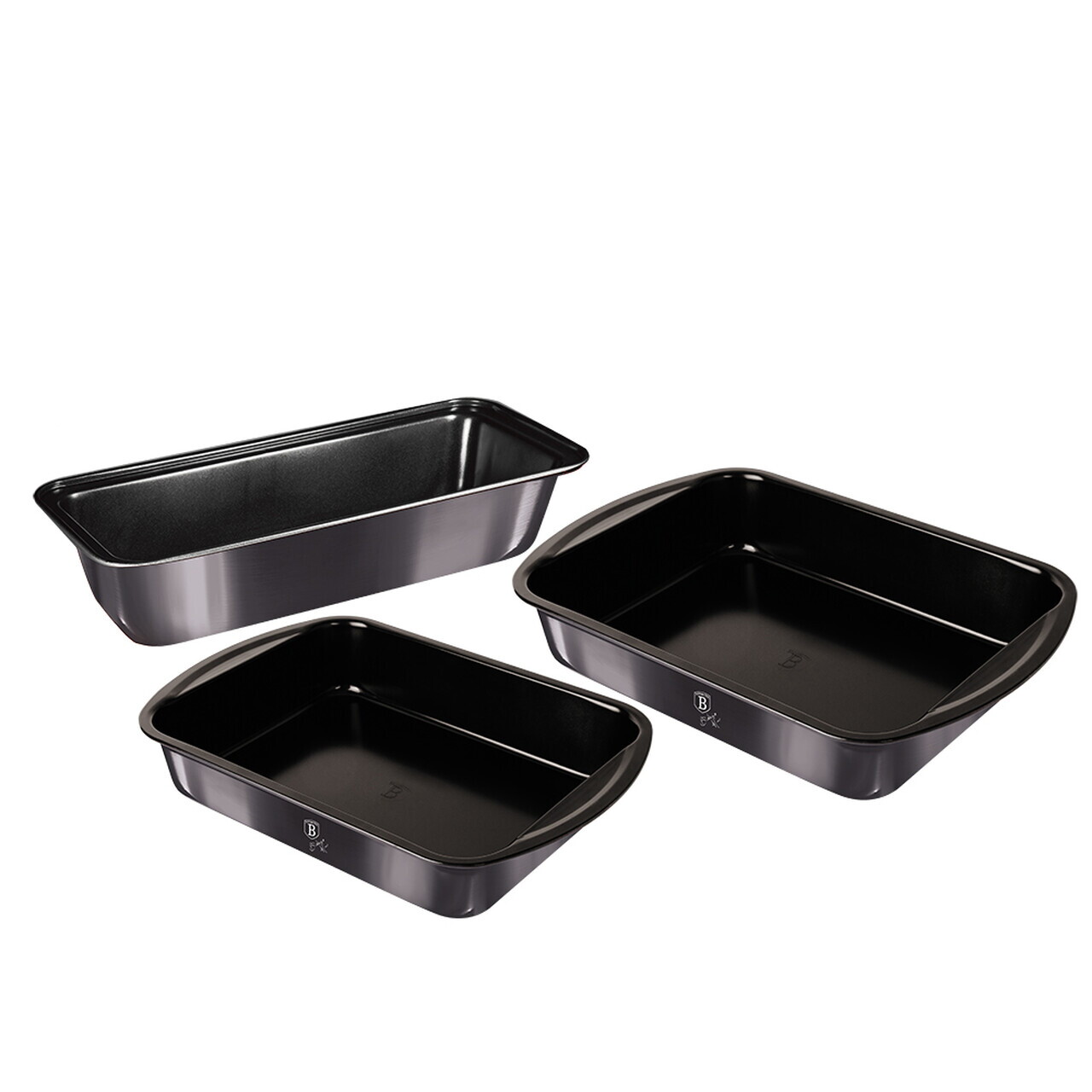 Set 3 tavi pentru copt Berlinger Haus, Carbon Pro, otel carbon, gri inchis - imagine 3