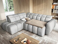 Coltar extensibil stanga 4 locuri ELTAP, LT-04SO, Falconn, 258x208x107 cm, lemn/poliester, gri