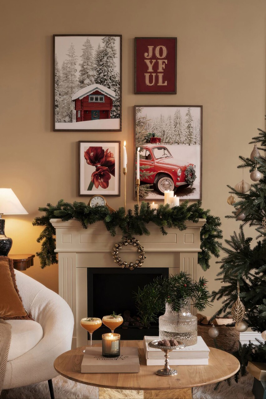 Set 4 tablouri decorative Nwyearmdl3 MDF Multicolor