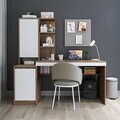 Birou, Hanah Home, Nora Left, 160x157.8x60 cm, PAL, Alb/Pin Atlantic