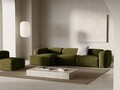 Coltar stanga 4 locuri, Bergamo, Cosmopolitan Design, 344x152x70 cm, catifea chenille raiata, verde