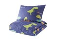 Set cuvertura Single 160x220 cm, 2 piese, Dinolar - Dark Blue, Eponj Home, 65% bumbac/35% poliester
