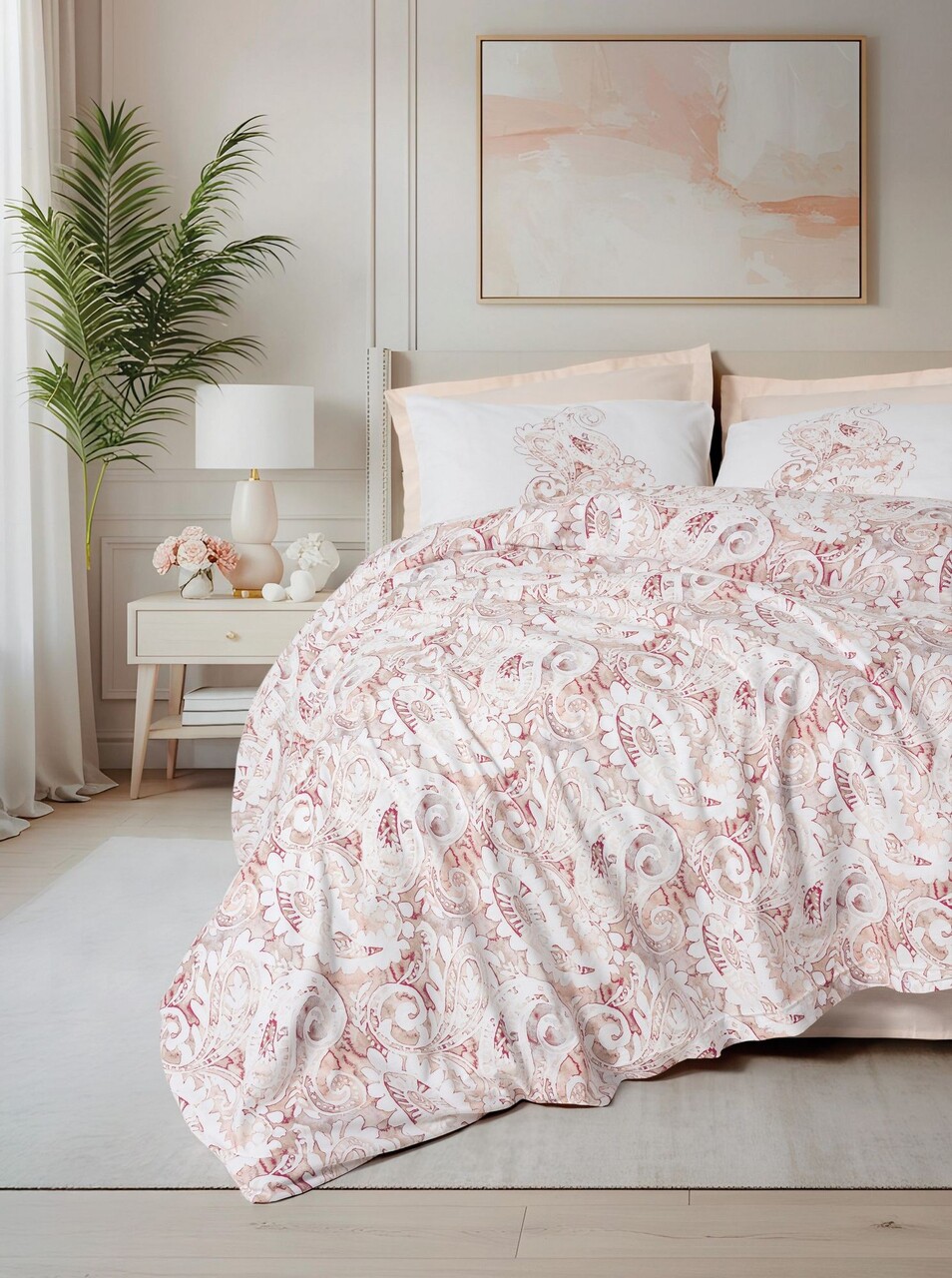 Lenjerie de pat dubla (DE) L'essentiel Maison Serava Roz somon