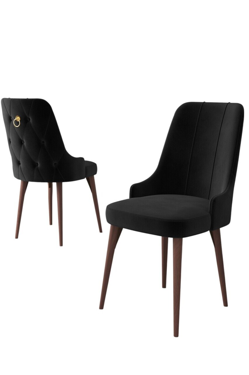 Set scaune 6 piese, Hanah Home, Enoa, Nuc negru — imaginea 2