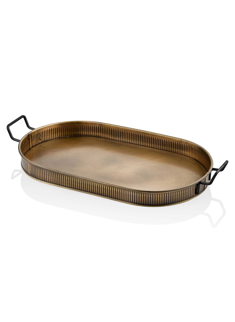 Tava pentru servire, Mia - Kitchenware, 742TMA3105, Metal , Dimensiune: 66 x 32 x 5 cm, Auriu